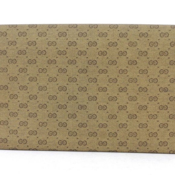 GUCCI wallet micro GG beige PVC �~ leather Authentic used - Picture 2 of 9